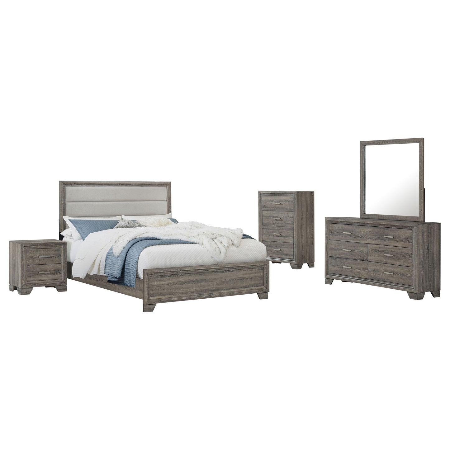 Wright 5-piece California King Bedroom Set Brown Oak - Discount Furniture Connection