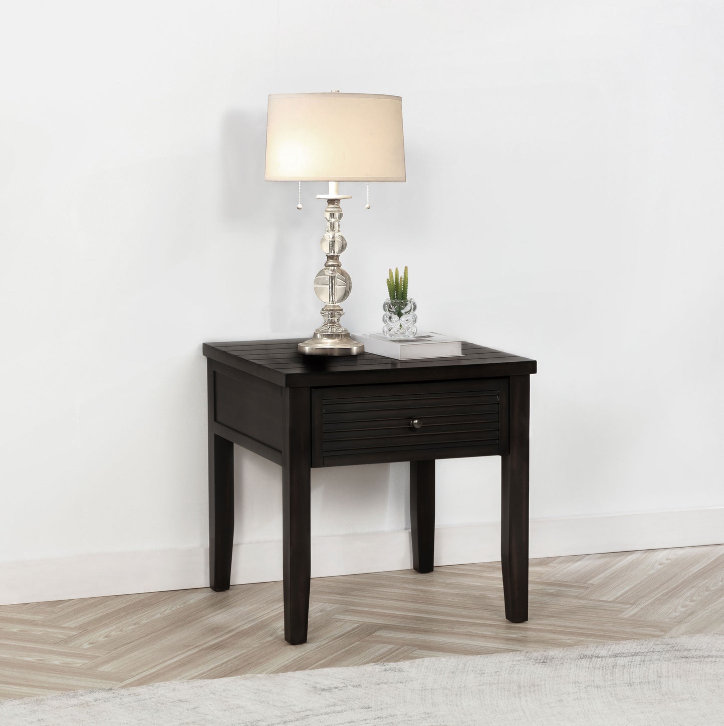 Concord 1-drawer Square End Table Distressed Java - Discount Furniture Connection
