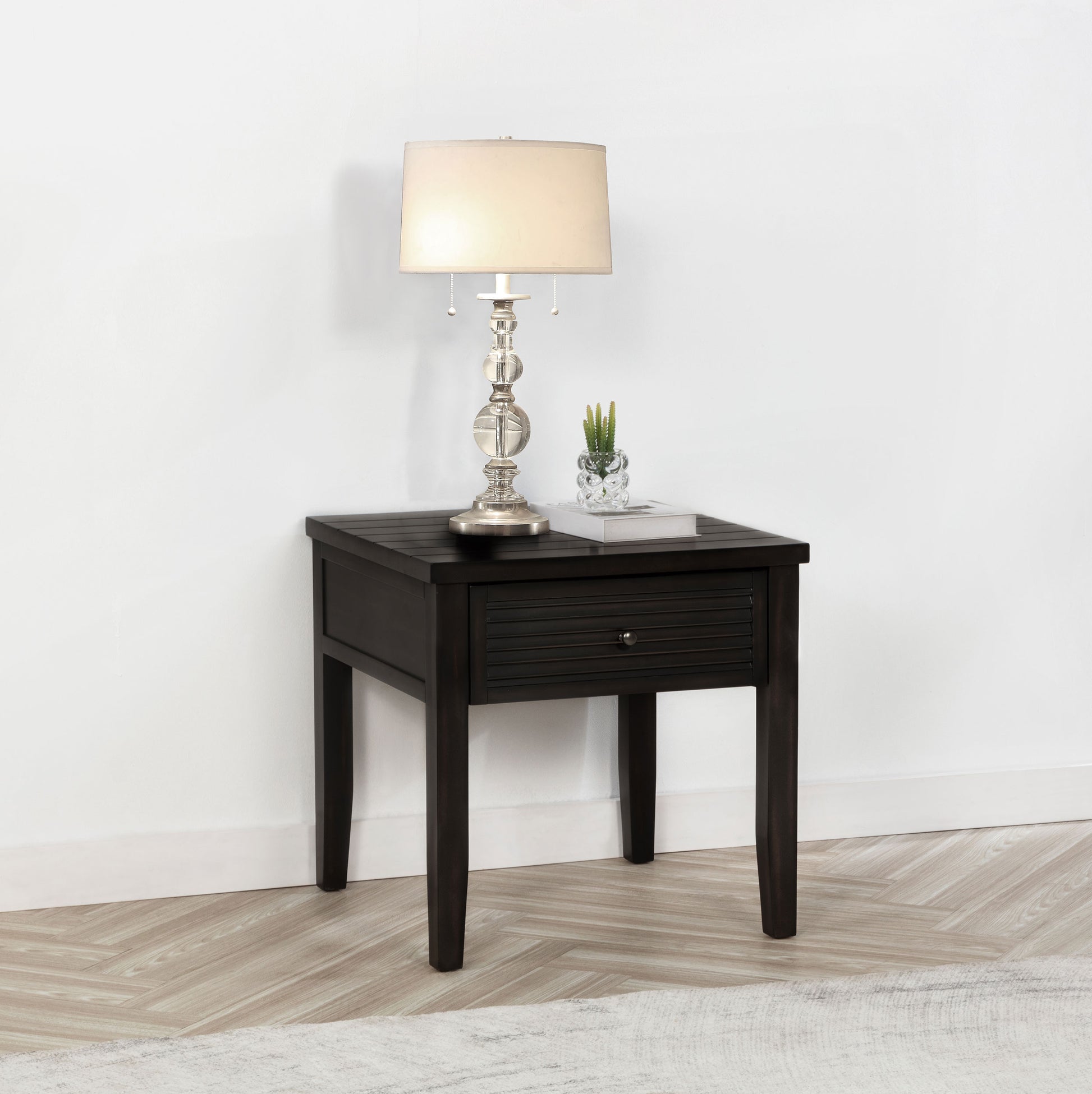 Concord 1-drawer Square End Table Distressed Java - Discount Furniture Connection
