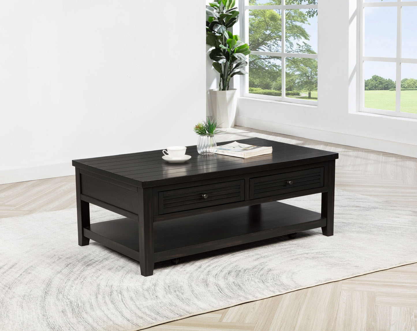 Concord 2-drawer Rectangular Coffee Table Distressed Java - Discount Furniture Connection