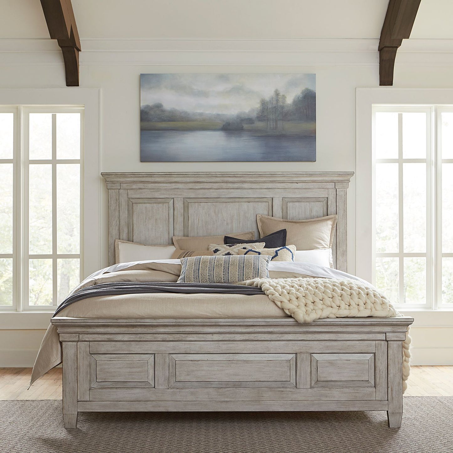 King California Panel Bed, Dresser & Mirror, Chest