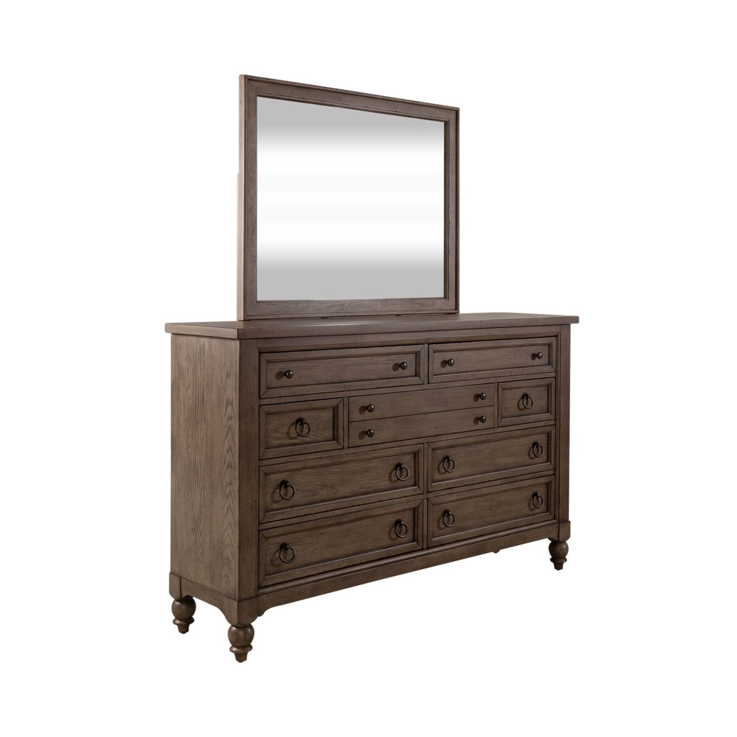 King Shelter Bed, Dresser & Mirror, Chest, Night Stand