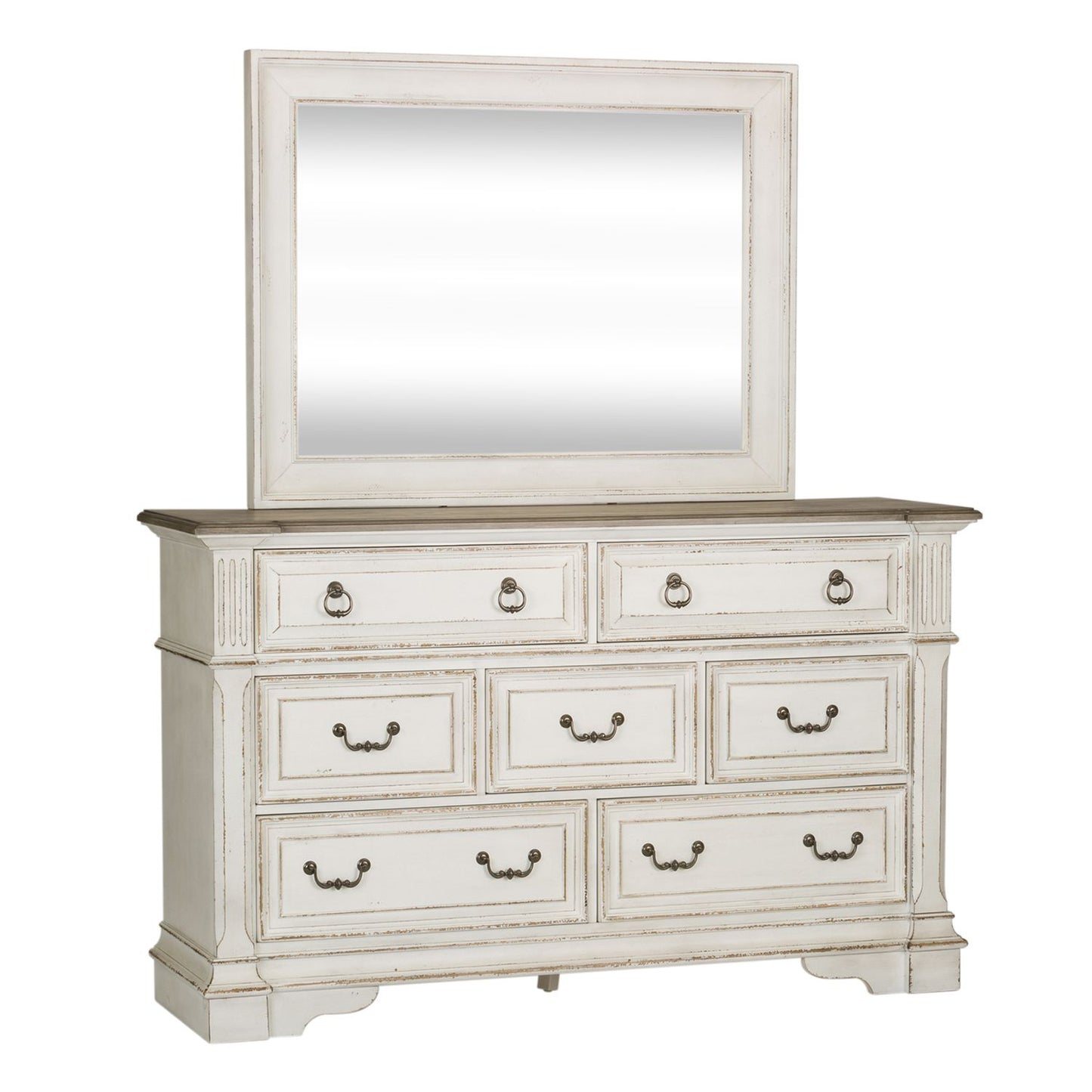 Abbey Park - Queen Panel Bed, Dresser & Mirror, Night Stand