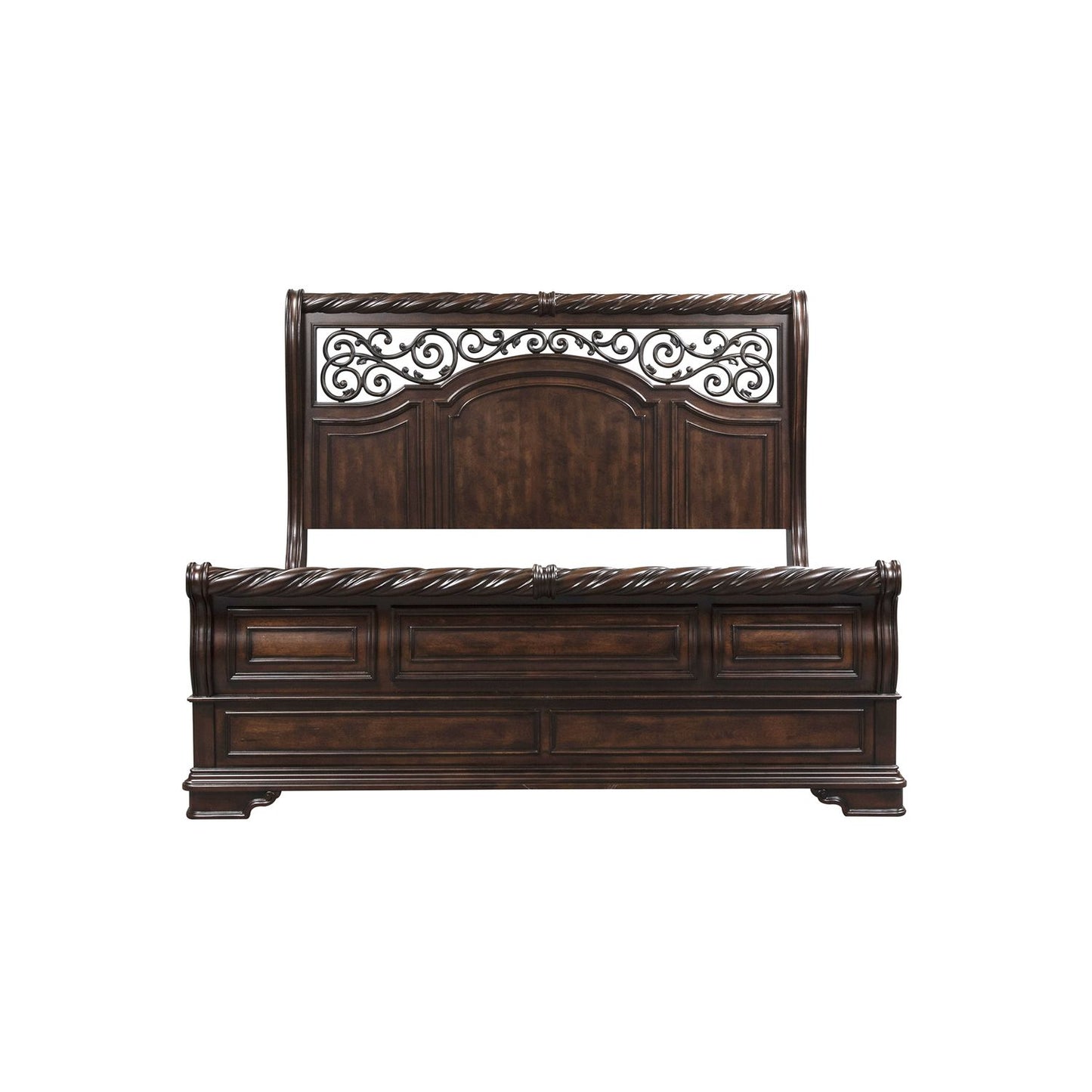 King California Sleigh Bed, Dresser & Mirror