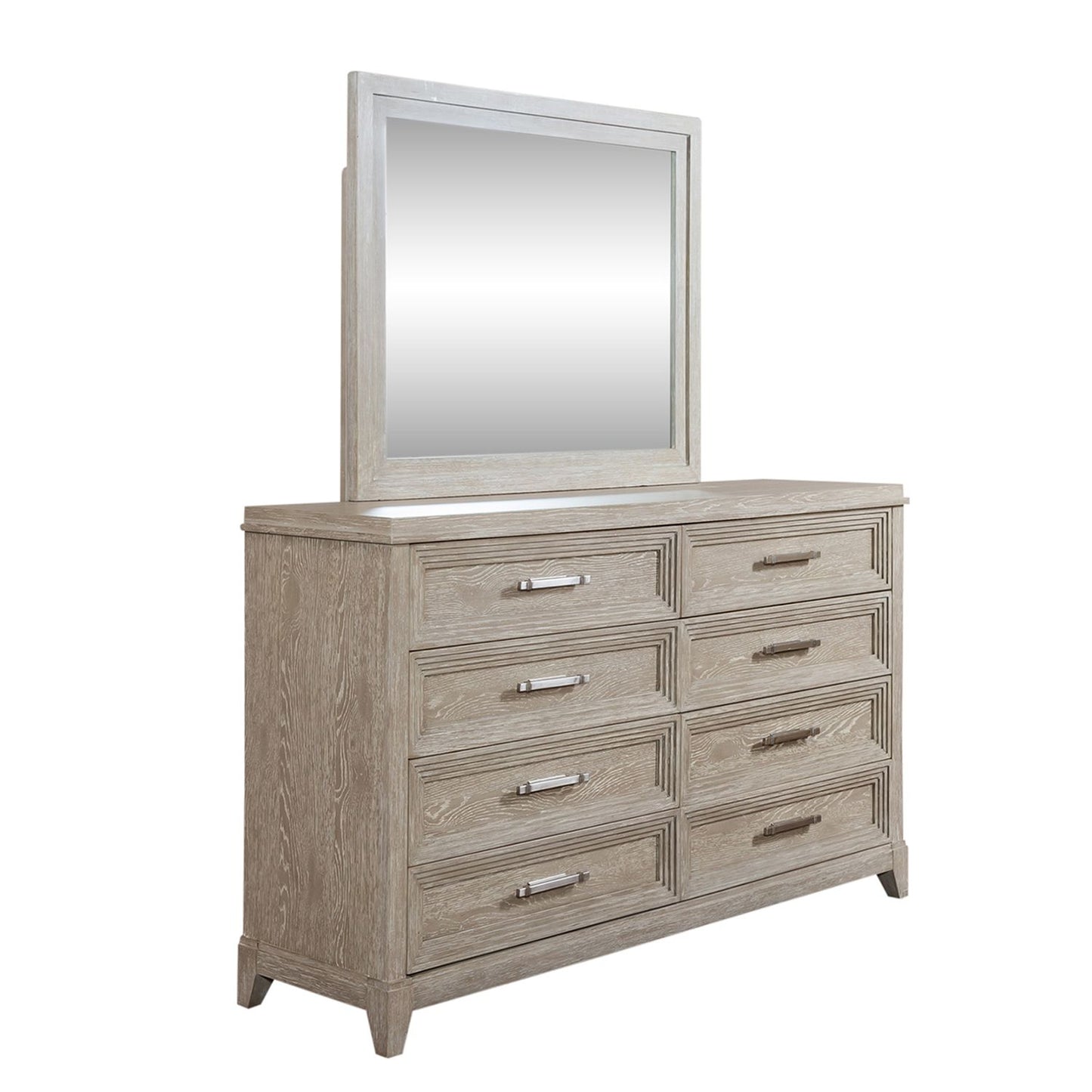 King Panel Bed, Dresser & Mirror, Chest