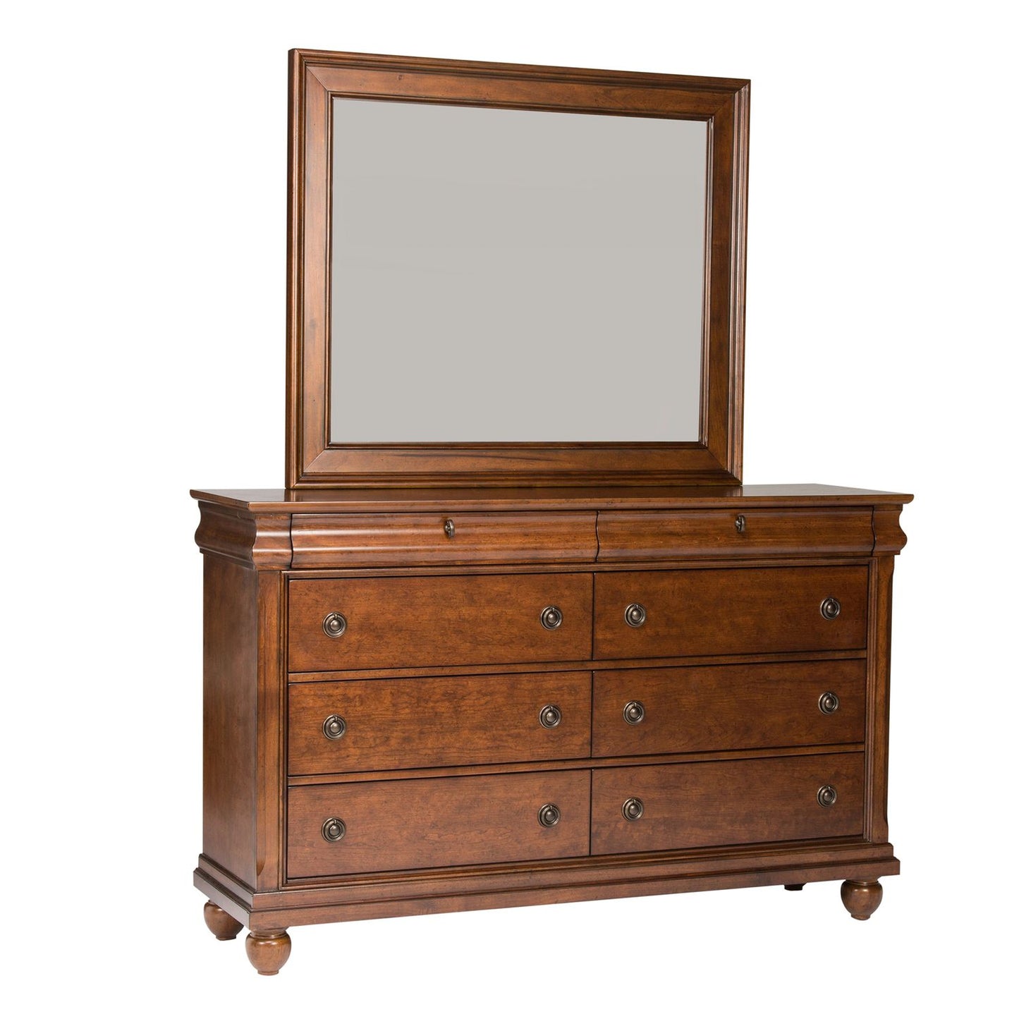 King Sleigh Bed, Dresser & Mirror, Chest, Night Stand