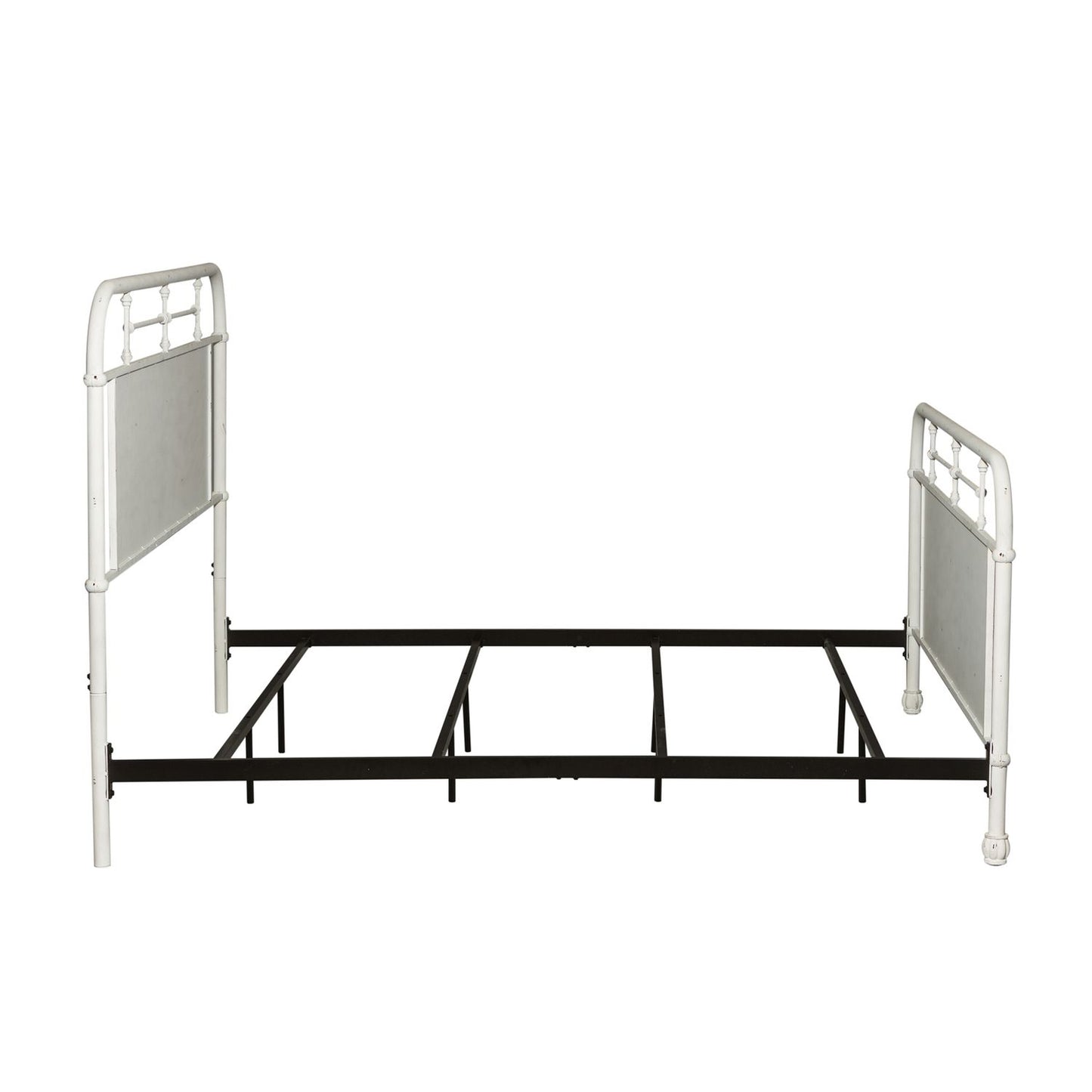 Queen Metal Bed - Antique White