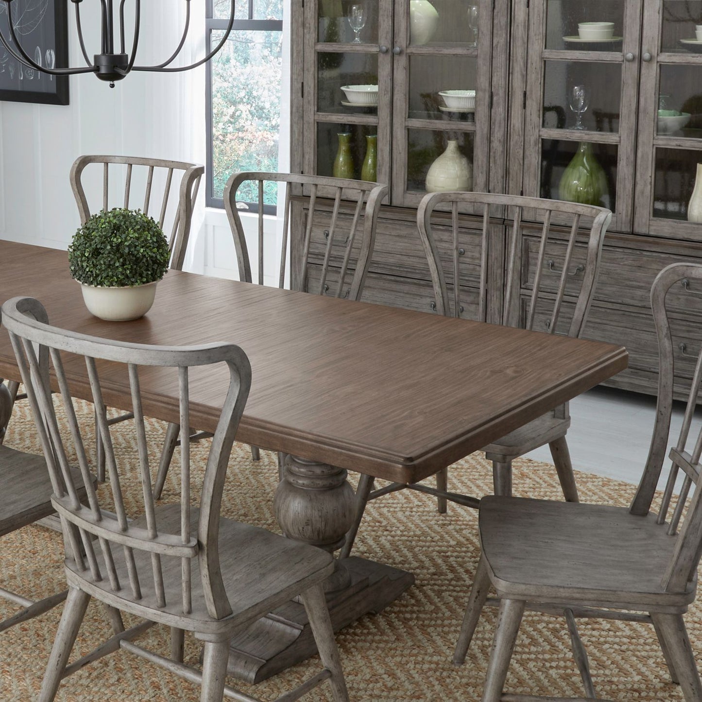9 Piece Trestle Table Set