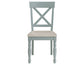 Darcy Solid Wood Side Chair, Mint Green and Parchment Finish