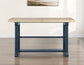 Darcy 64-82″Counter Table with 18-inch leaf, Midnight Blue and Natural Finish