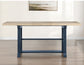 Darcy 64-82″Counter Table with 18-inch leaf, Midnight Blue and Natural Finish