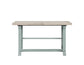 Darcy 64-82″Counter Table with 18-inch leaf, Mint Green and Natural Finish