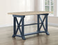 Darcy 5-Piece 64-82″Counter Set with 18-inch leaf, Midnight Blue and Natural Finish