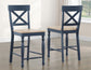 Darcy 5-Piece 64-82″Counter Set with 18-inch leaf, Midnight Blue and Natural Finish