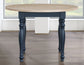 Darcy 5-Piece 42″ Round DIning Set, Midnight Blue and Natural Finish
