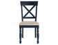 Darcy 5-Piece 42″ Round DIning Set, Midnight Blue and Natural Finish