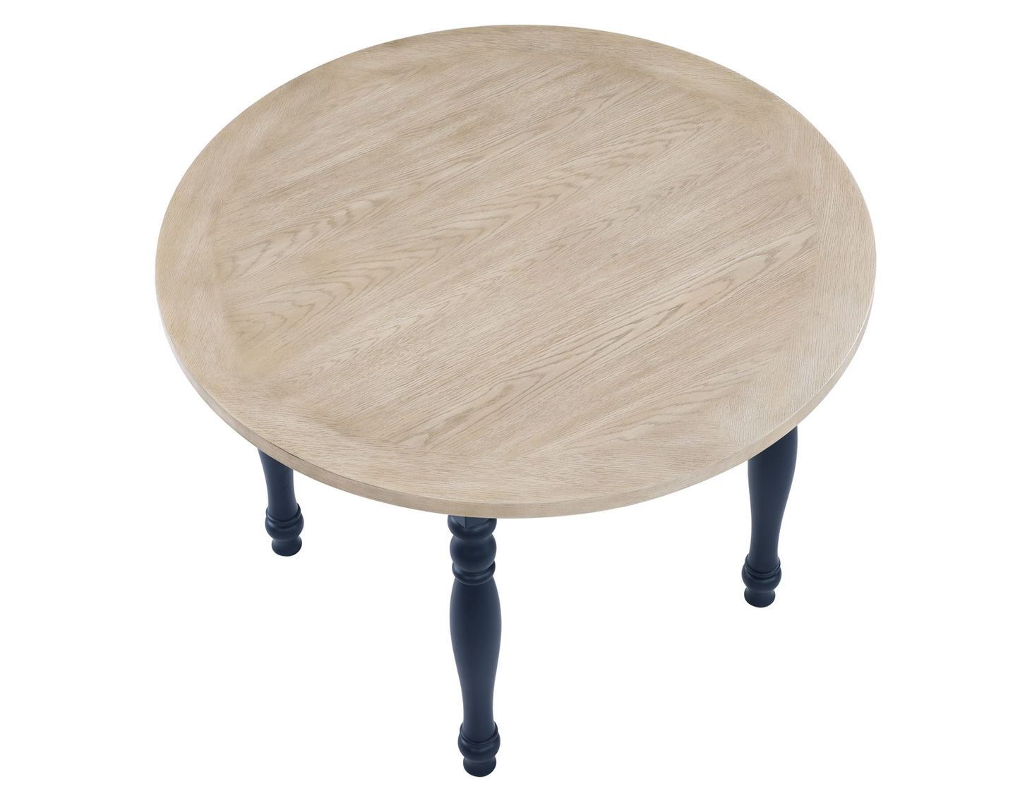 Darcy 5-Piece 42″ Round DIning Set, Midnight Blue and Natural Finish