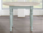 Darcy 5-Piece 42″ Round Dining Set, Mint Green and Washed Linen Finish