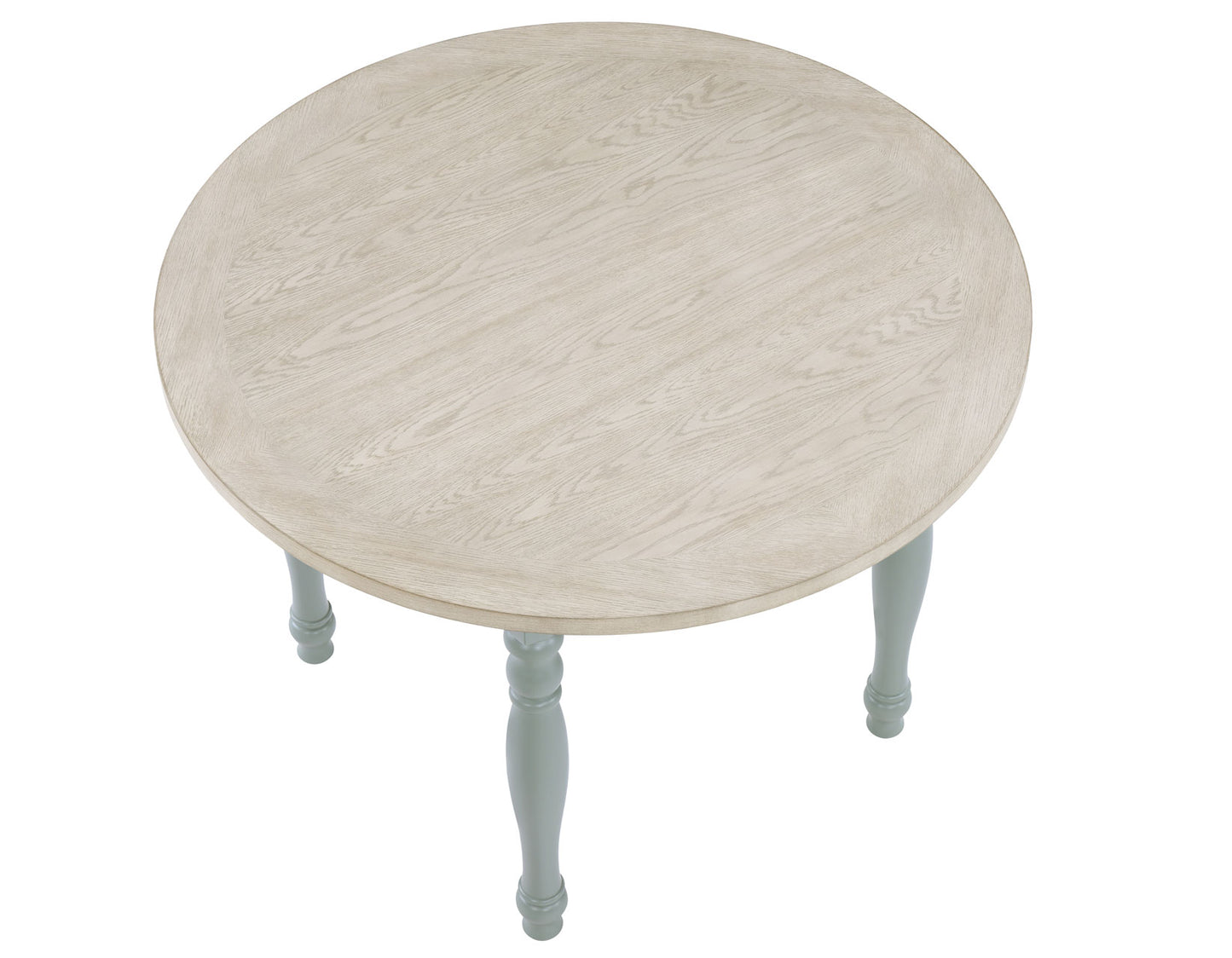 Darcy 42″ Round Dining Table, Mint Green and Parchment Finish