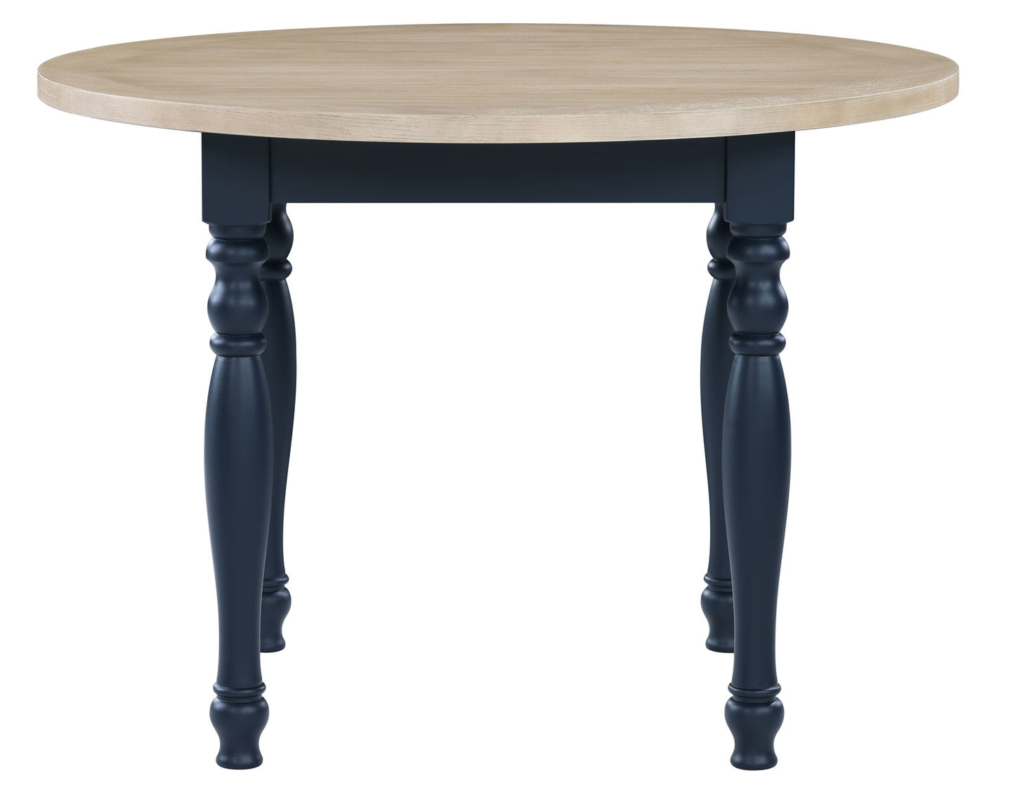 Darcy 42″ Round Dining Table, Midnight Blue and Natural Finish