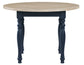 Darcy 42″ Round Dining Table, Midnight Blue and Natural Finish