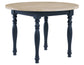 Darcy 42″ Round Dining Table, Midnight Blue and Natural Finish