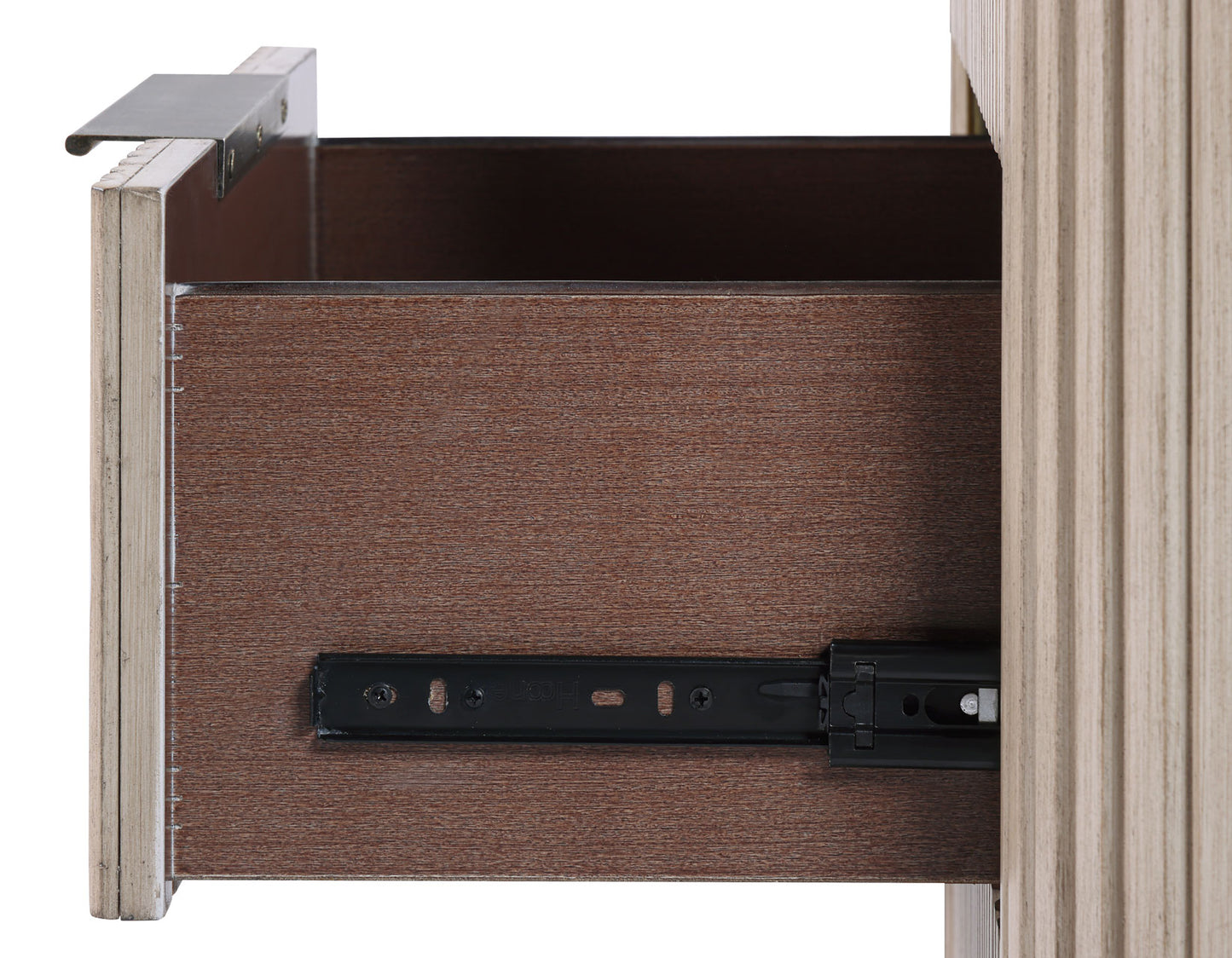 Henry 65″ 6-Drawer Reeded Dresser, Tan Finish