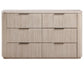 Henry 65″ 6-Drawer Reeded Dresser, Tan Finish
