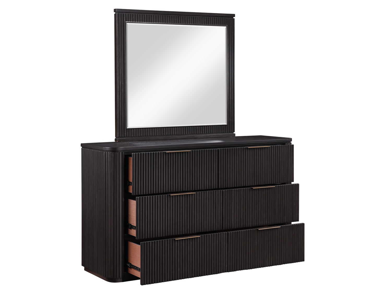 Henry Reeded 42″ Mirror, Espresso Finish