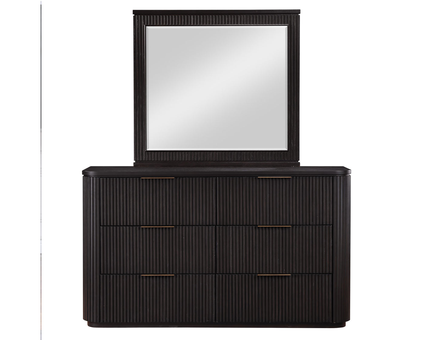 Henry Reeded 42″ Mirror, Espresso Finish