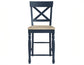 Darcy Solid Wood 24″ Counter Stool, Midnight Blue and Natural Finish