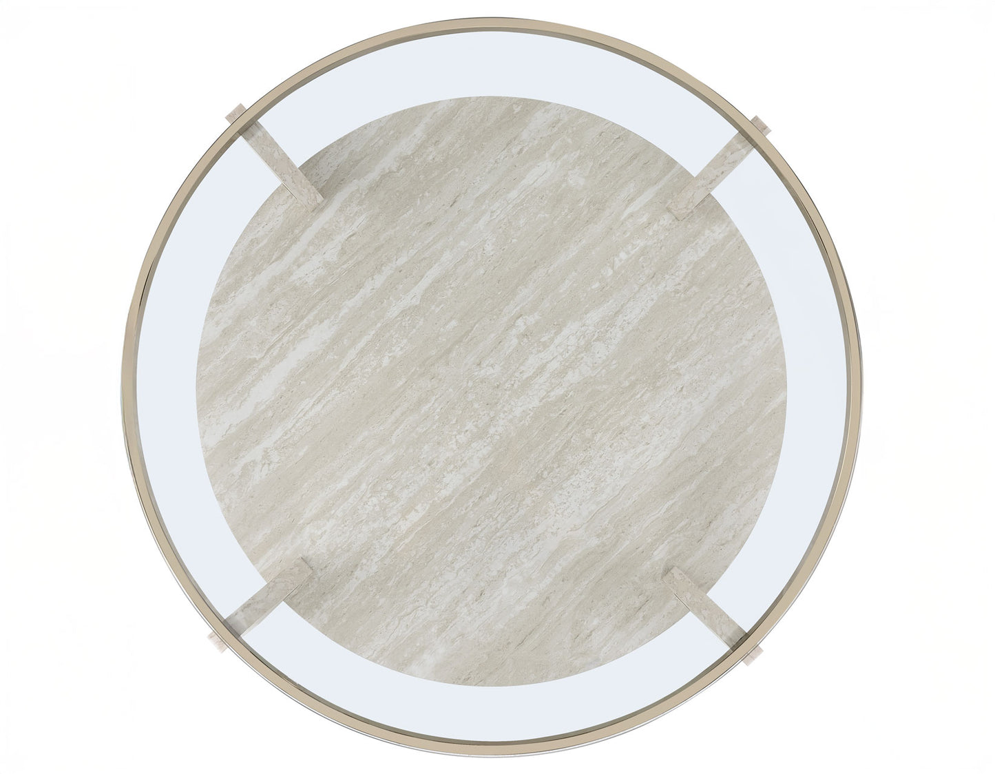 Wanda 42″ Round Glass Top Coffee Table with Casters