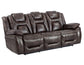 Oportuna Dual-Power Reclining Sofa w/Drop-Down Table
