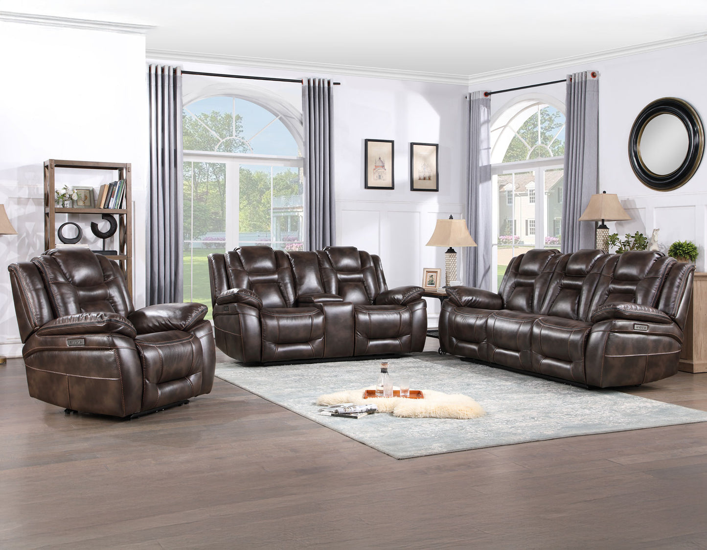 Oportuna Dual-Power Reclining Sofa w/Drop-Down Table