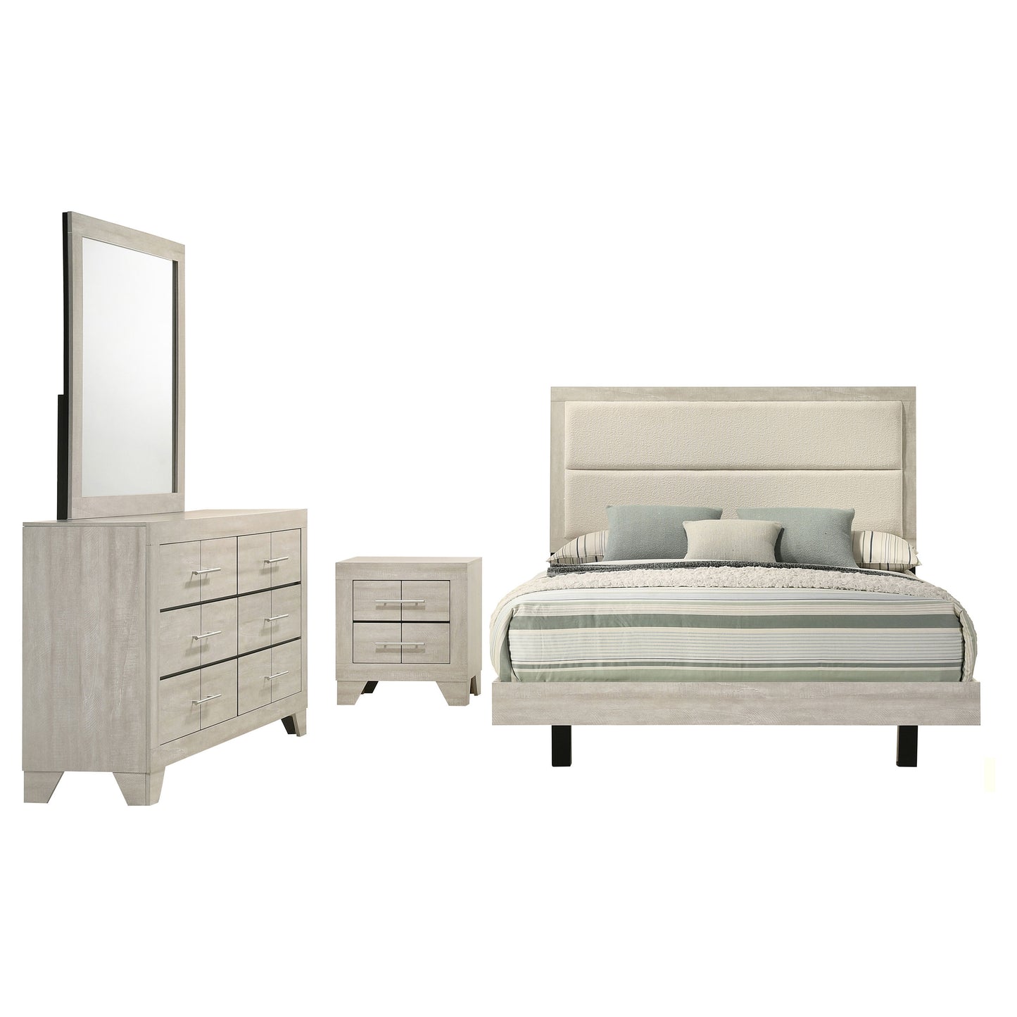 Trenton 4-piece Full Bedroom Set Rustic Cream - Discount Furniture Connection