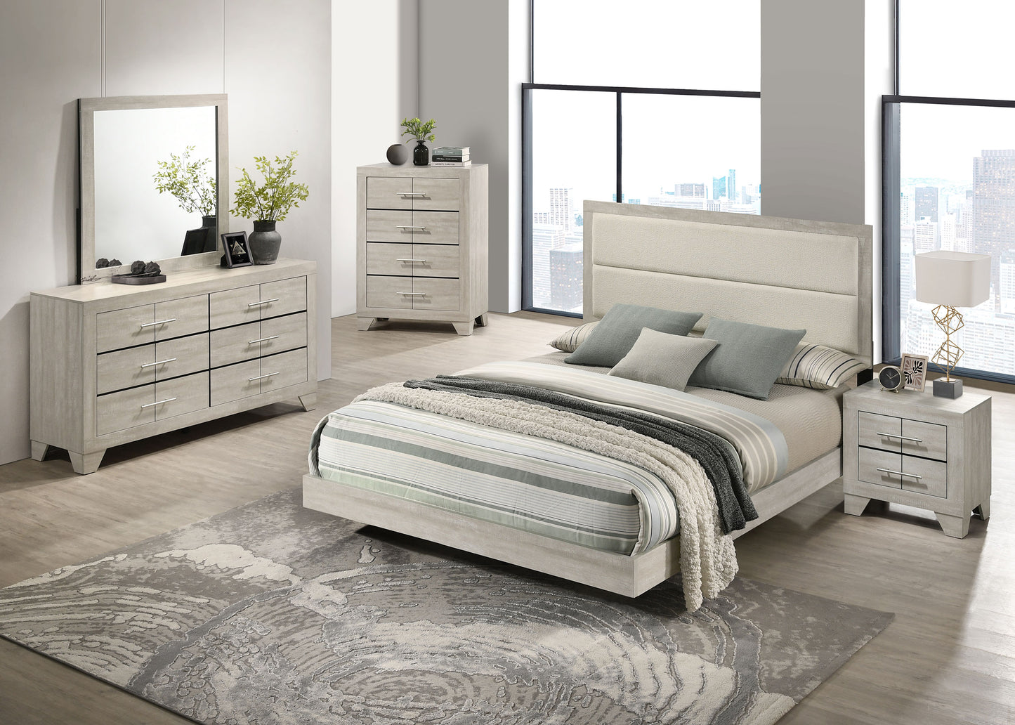 Trenton 5-piece Full Bedroom Set Rustic Cream - Discount Furniture Connection