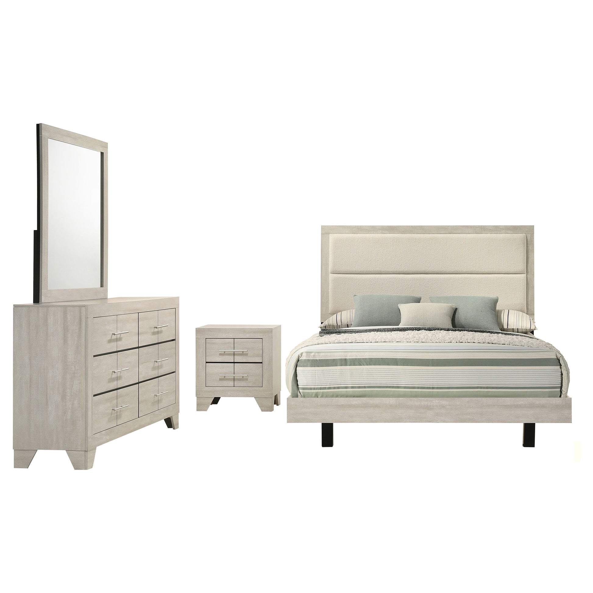 Trenton 4-piece Eastern King Bedroom Set Rustic Cream - Discount Furniture Connection