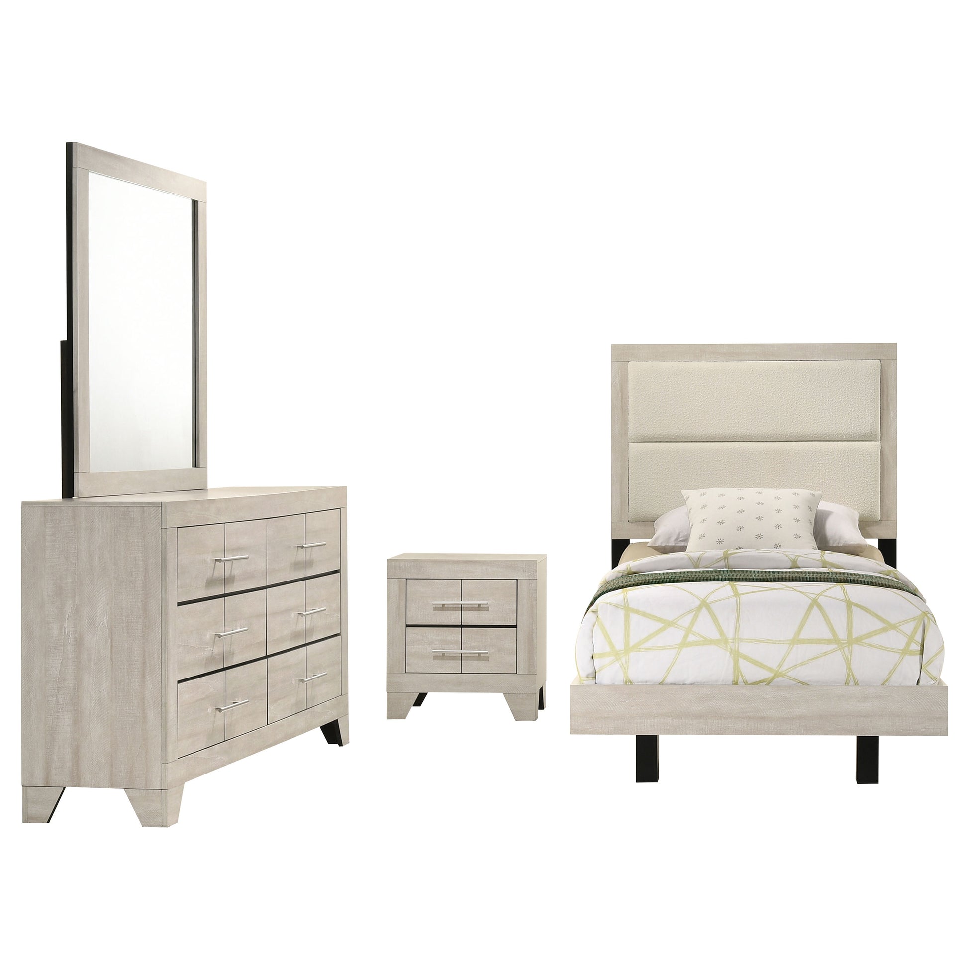 Trenton 4-piece Twin Bedroom Set Rustic Cream - Discount Furniture Connection