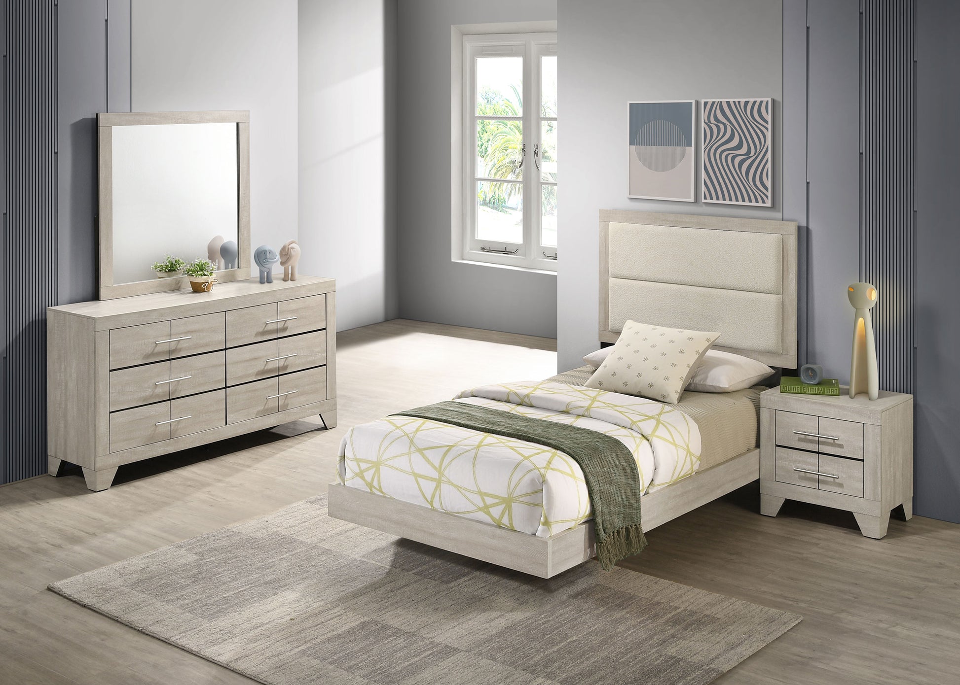 Trenton 4-piece Twin Bedroom Set Rustic Cream - Discount Furniture Connection
