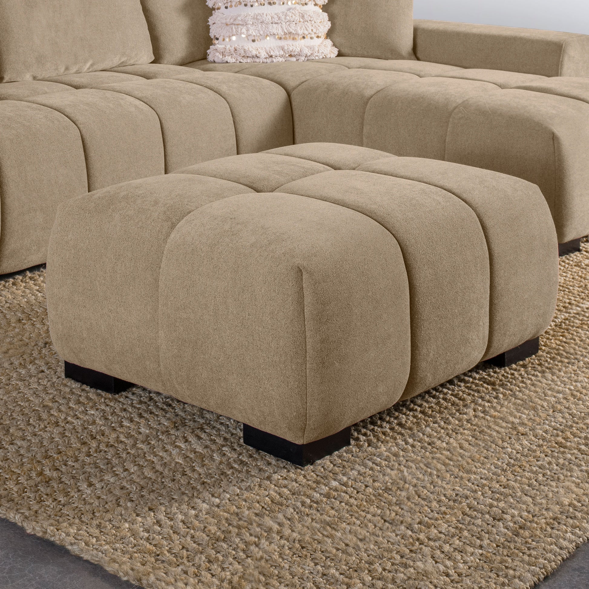 Octavia Upholstered Rectangular Ottoman Camel - Discount Furniture Connection