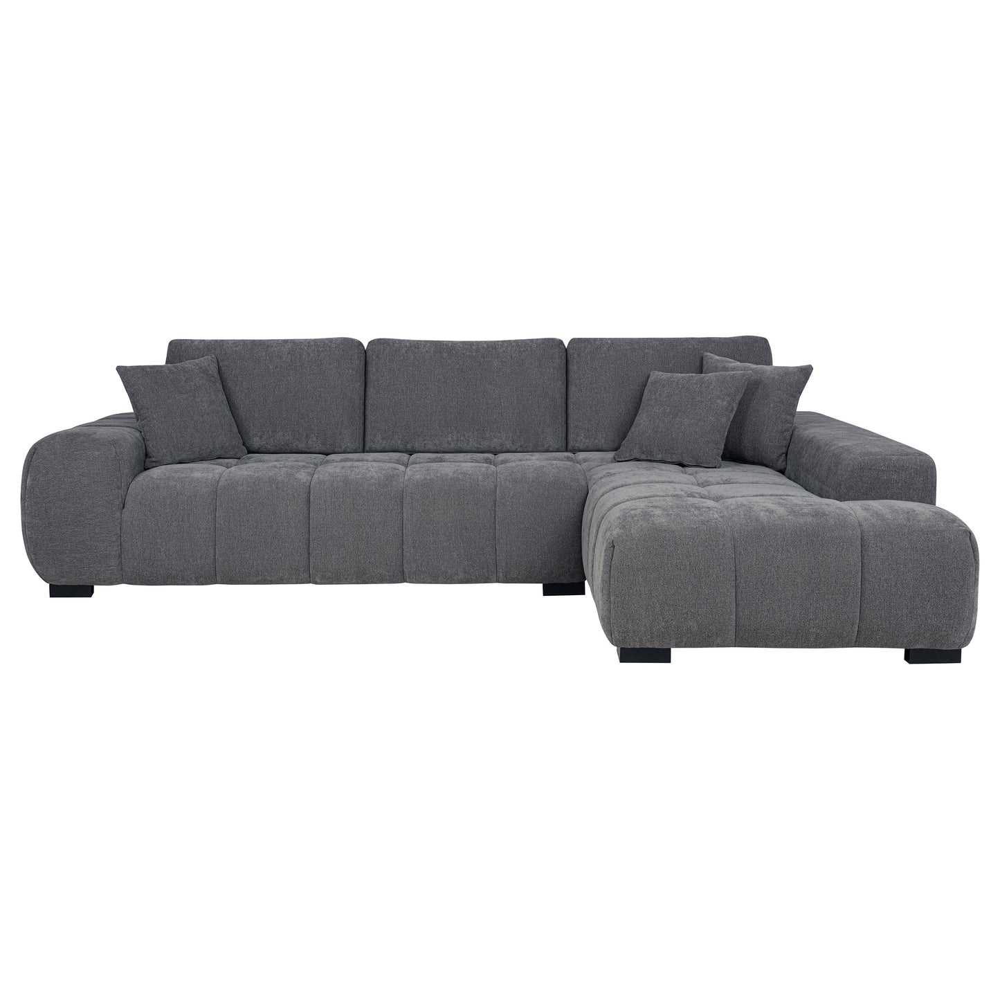 Octavia Upholstered Sectional Chaise Sofa Charcoal Grey - Discount Furniture Connection