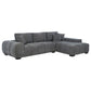 Octavia Upholstered Sectional Chaise Sofa Charcoal Grey - Discount Furniture Connection