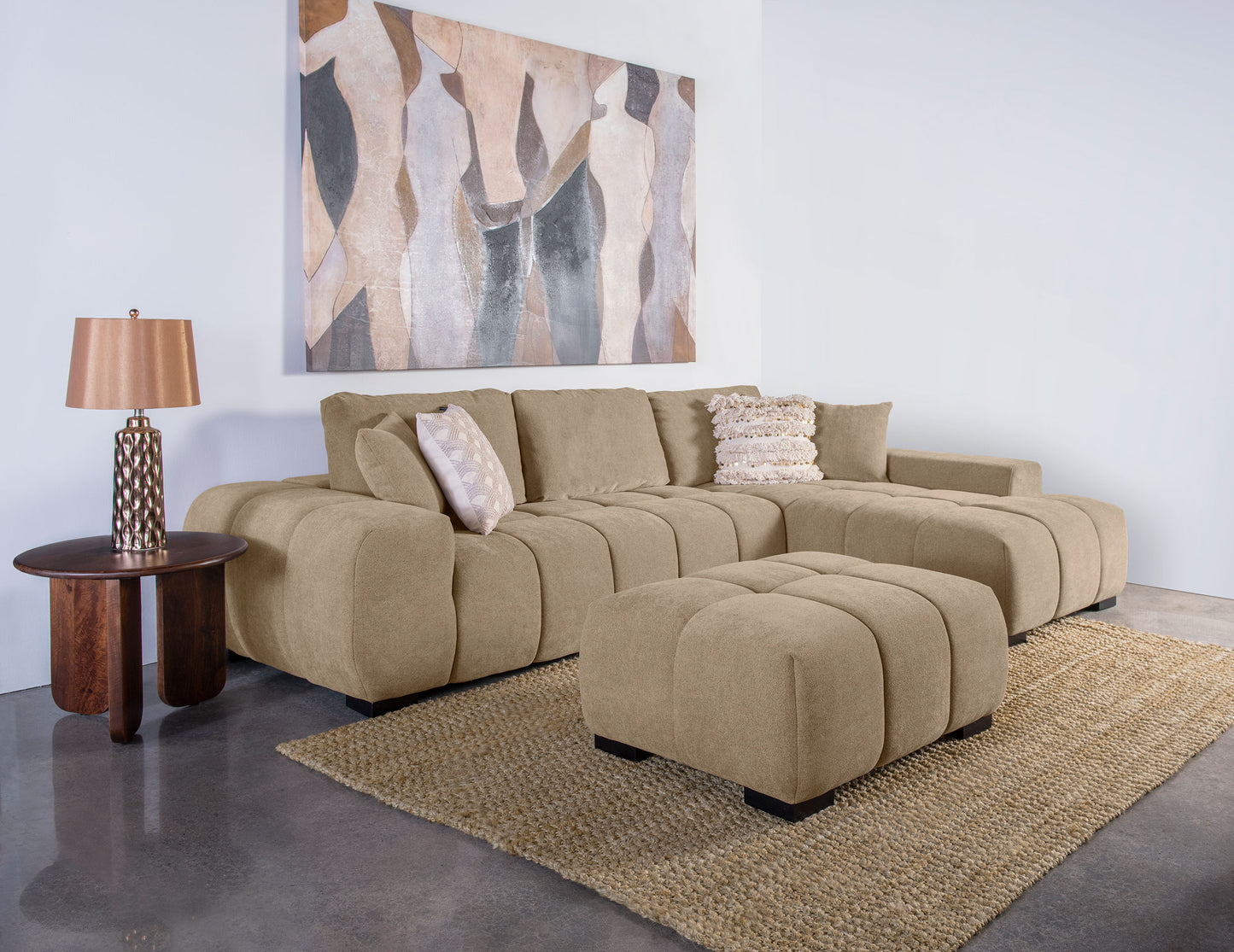 Octavia Upholstered Rectangular Ottoman Camel - Discount Furniture Connection