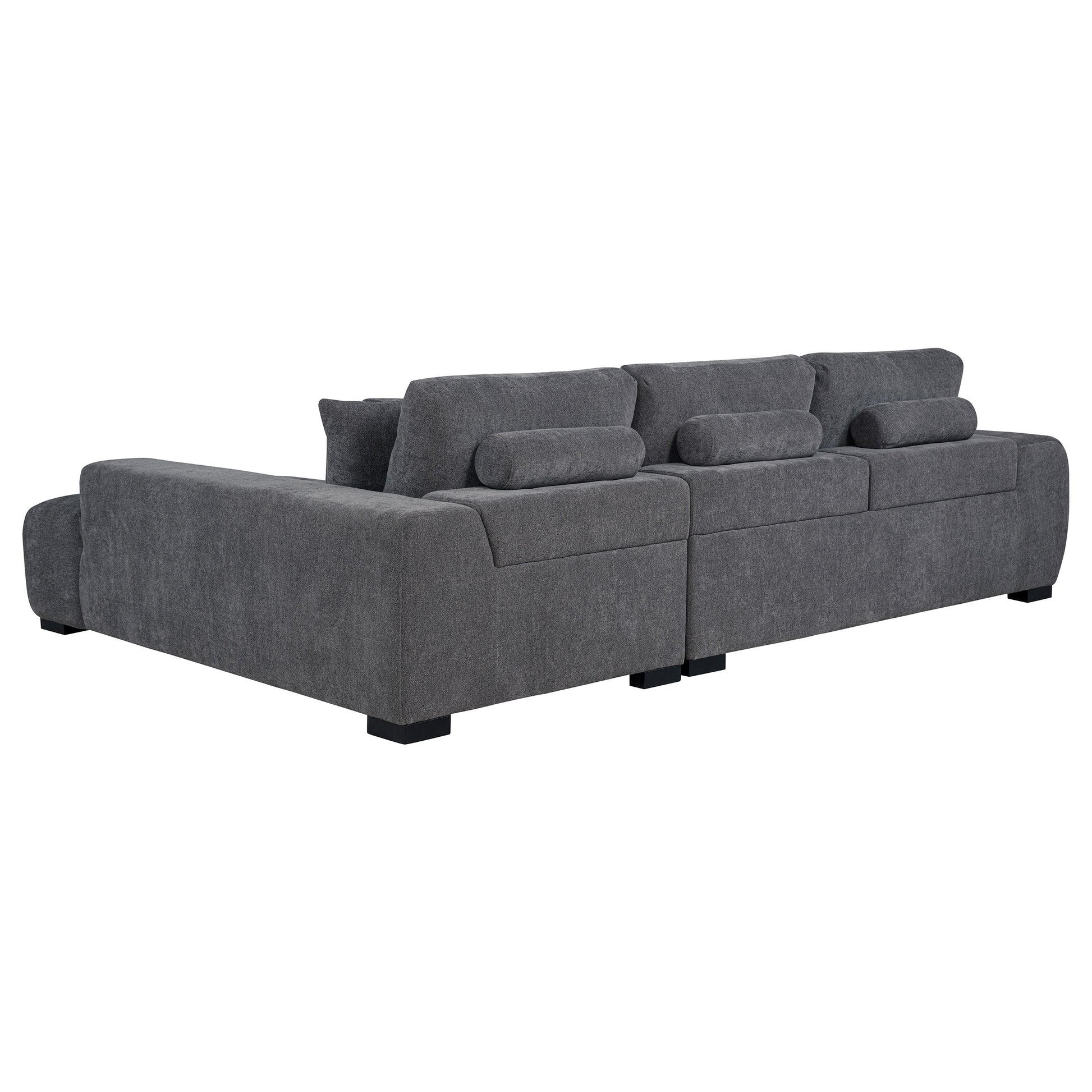 Octavia Upholstered Sectional Chaise Sofa Charcoal Grey - Discount Furniture Connection