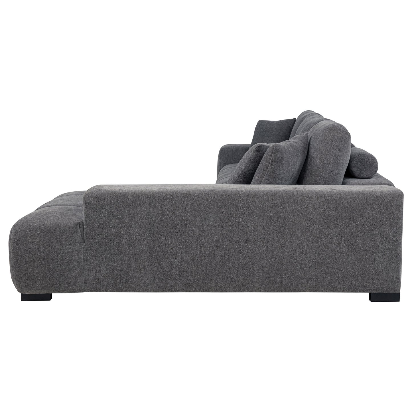 Octavia Upholstered Sectional Chaise Sofa Charcoal Grey - Discount Furniture Connection