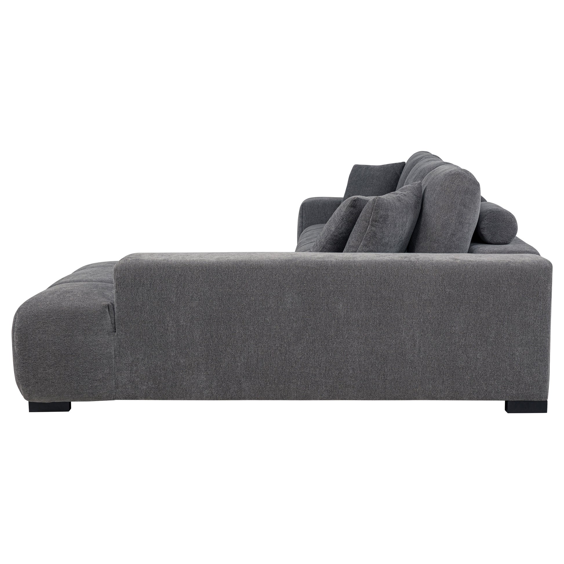 Octavia Upholstered Sectional Chaise Sofa Charcoal Grey - Discount Furniture Connection