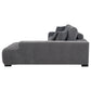 Octavia Upholstered Sectional Chaise Sofa Charcoal Grey - Discount Furniture Connection