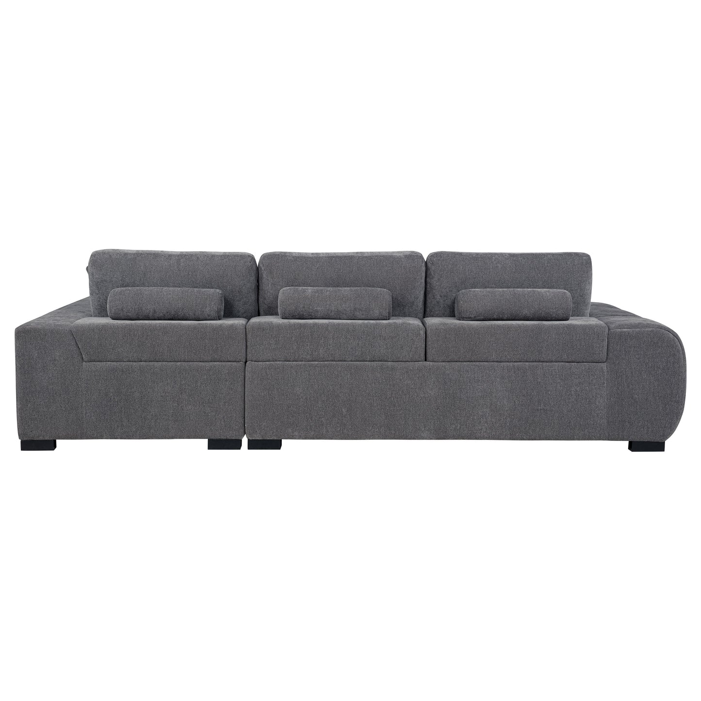 Octavia Upholstered Sectional Chaise Sofa Charcoal Grey - Discount Furniture Connection