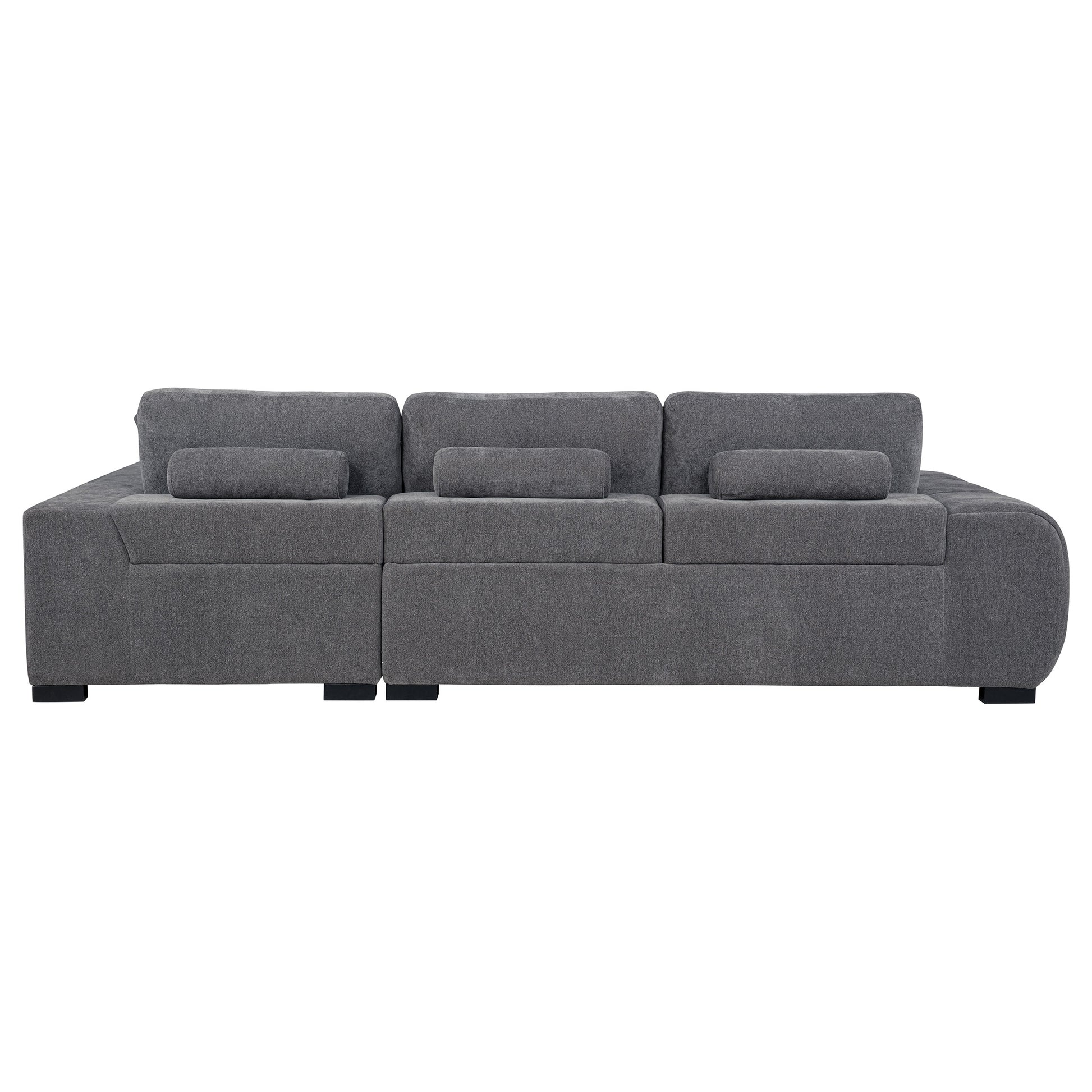 Octavia Upholstered Sectional Chaise Sofa Charcoal Grey - Discount Furniture Connection