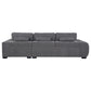 Octavia Upholstered Sectional Chaise Sofa Charcoal Grey - Discount Furniture Connection